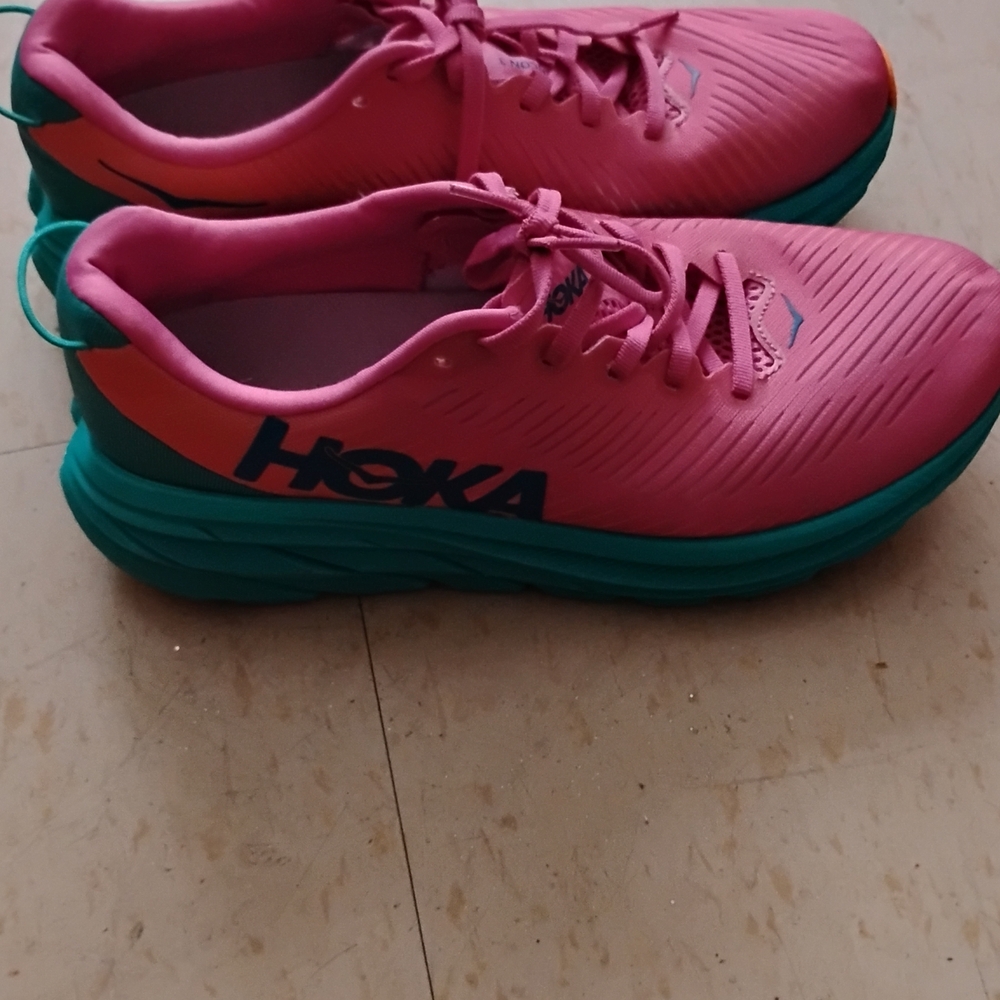 Hoka Women's Vibrant Pink and Teal Athletic Shoes